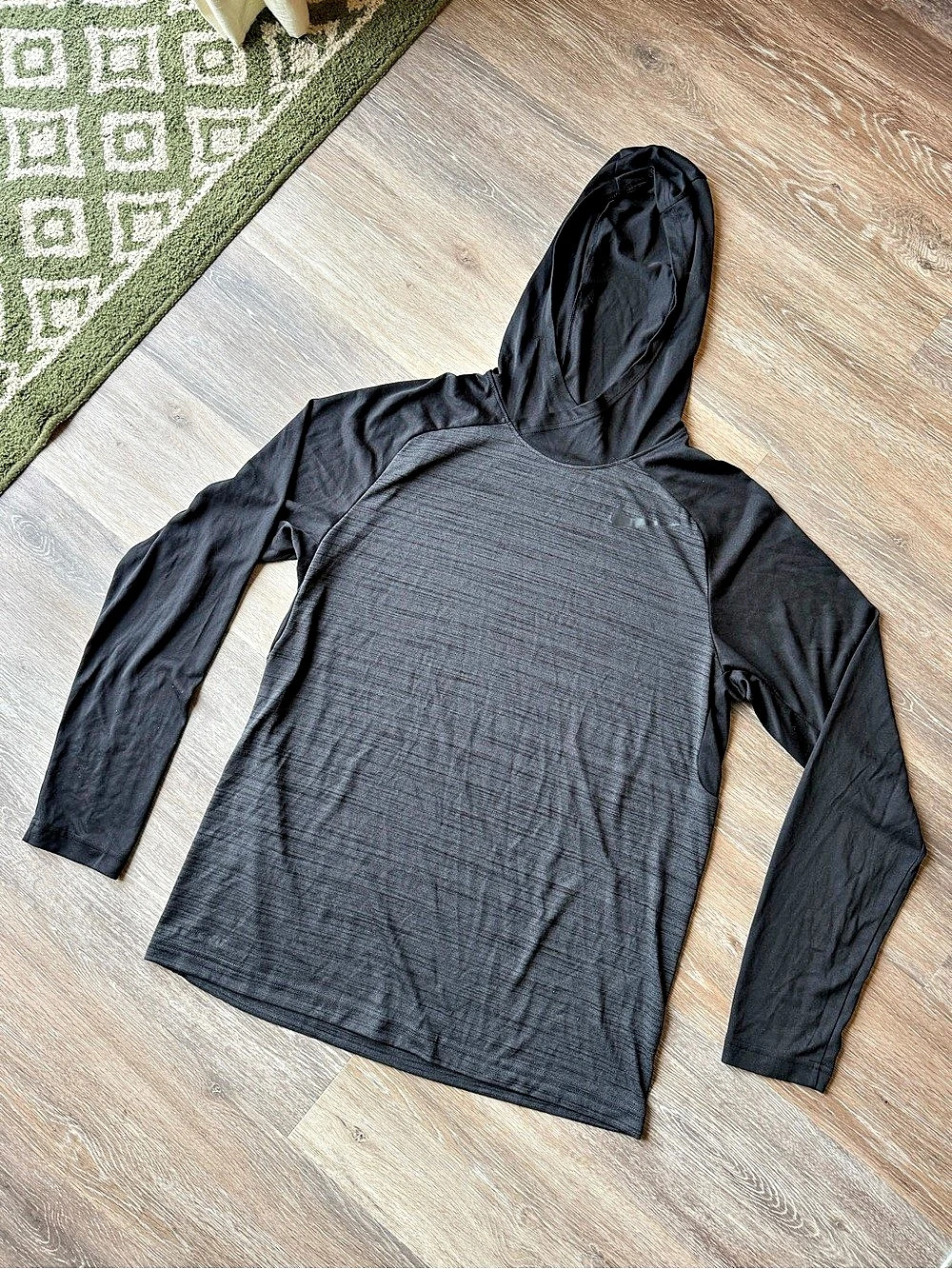 Nike Dri-FIT Long Sleeve Hooded Training Top Black Size Large